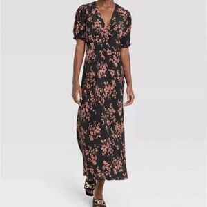 Floral Black and brown Maxi Dress
